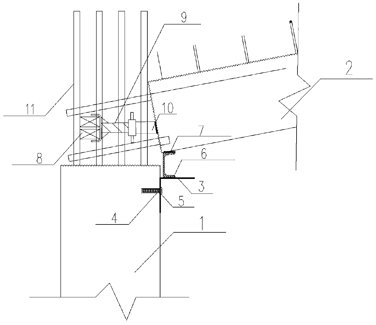 Sloping roof precast beam lifting device used for assembly type concrete structure and installation method