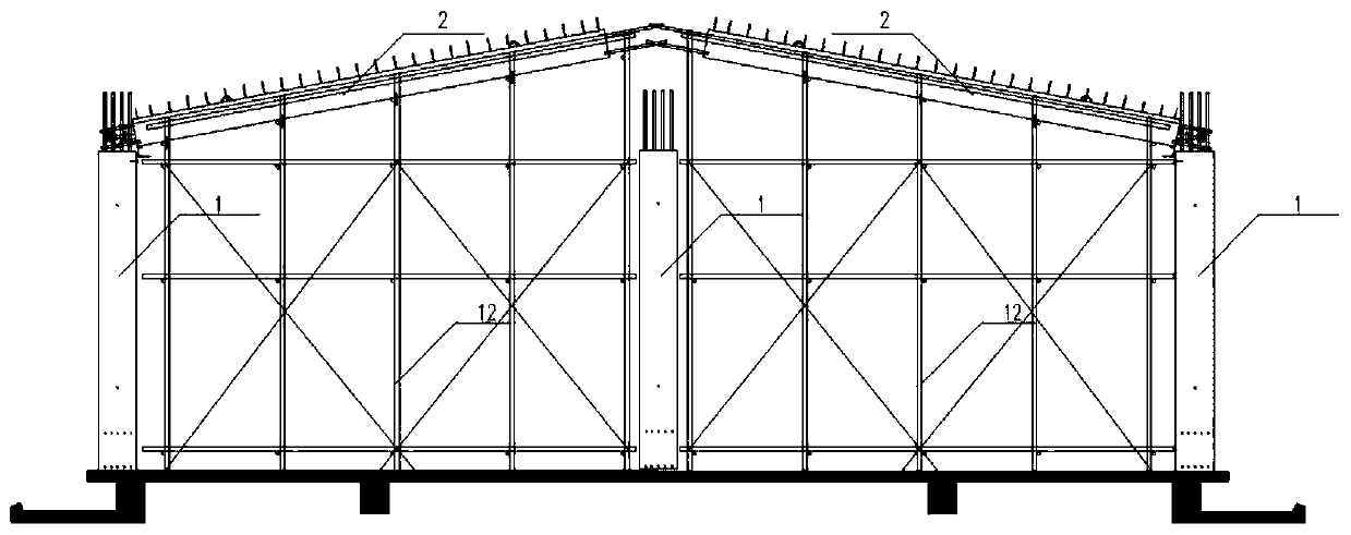 Sloping roof precast beam lifting device used for assembly type concrete structure and installation method