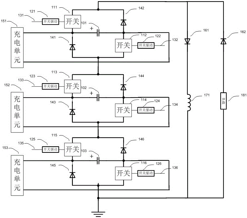 All-solid-state high-voltage pulse current source with unipolar pulse output