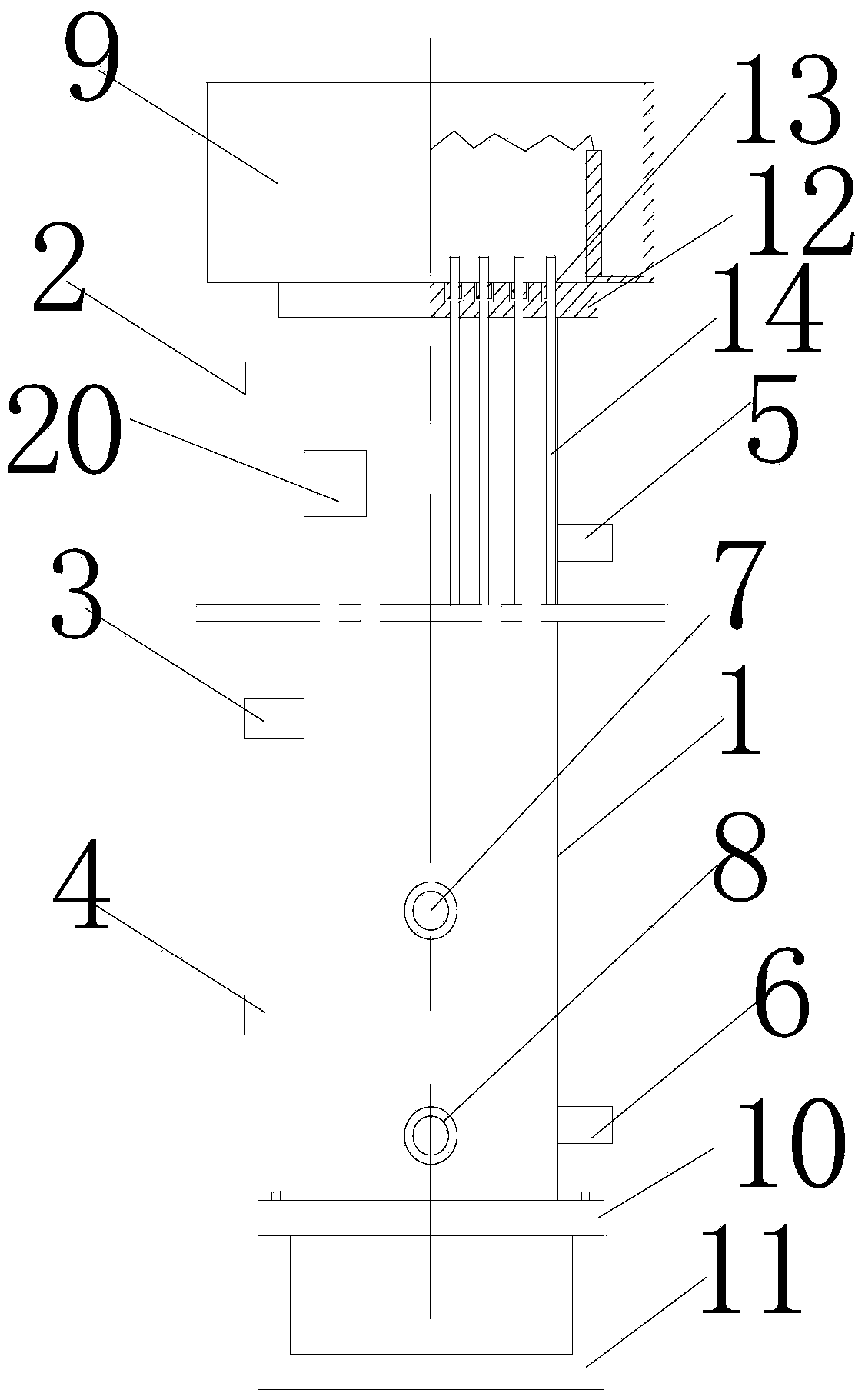 Open shell and tube condenser