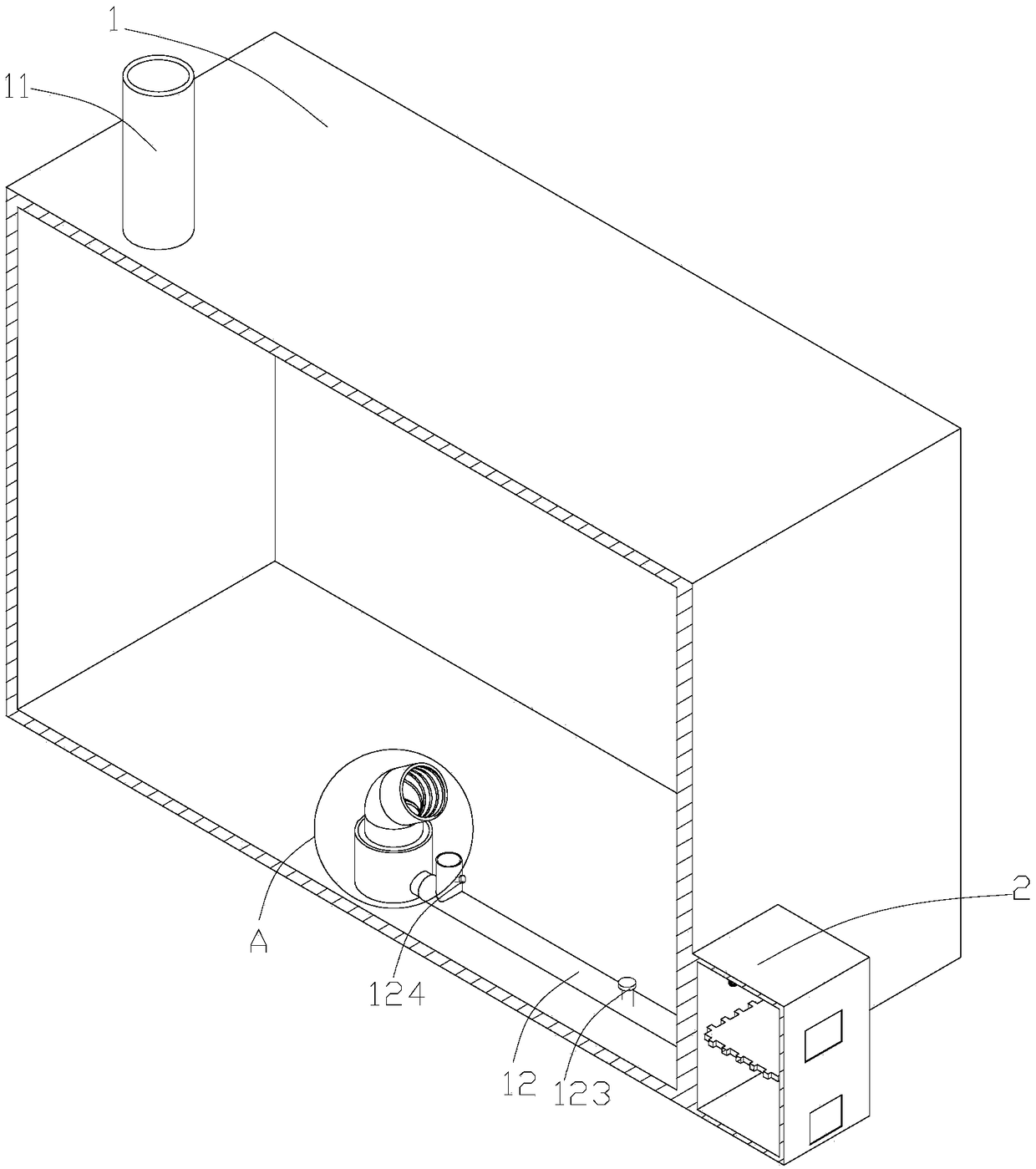 Sulfur fumigating room for storing fruits and vegetables