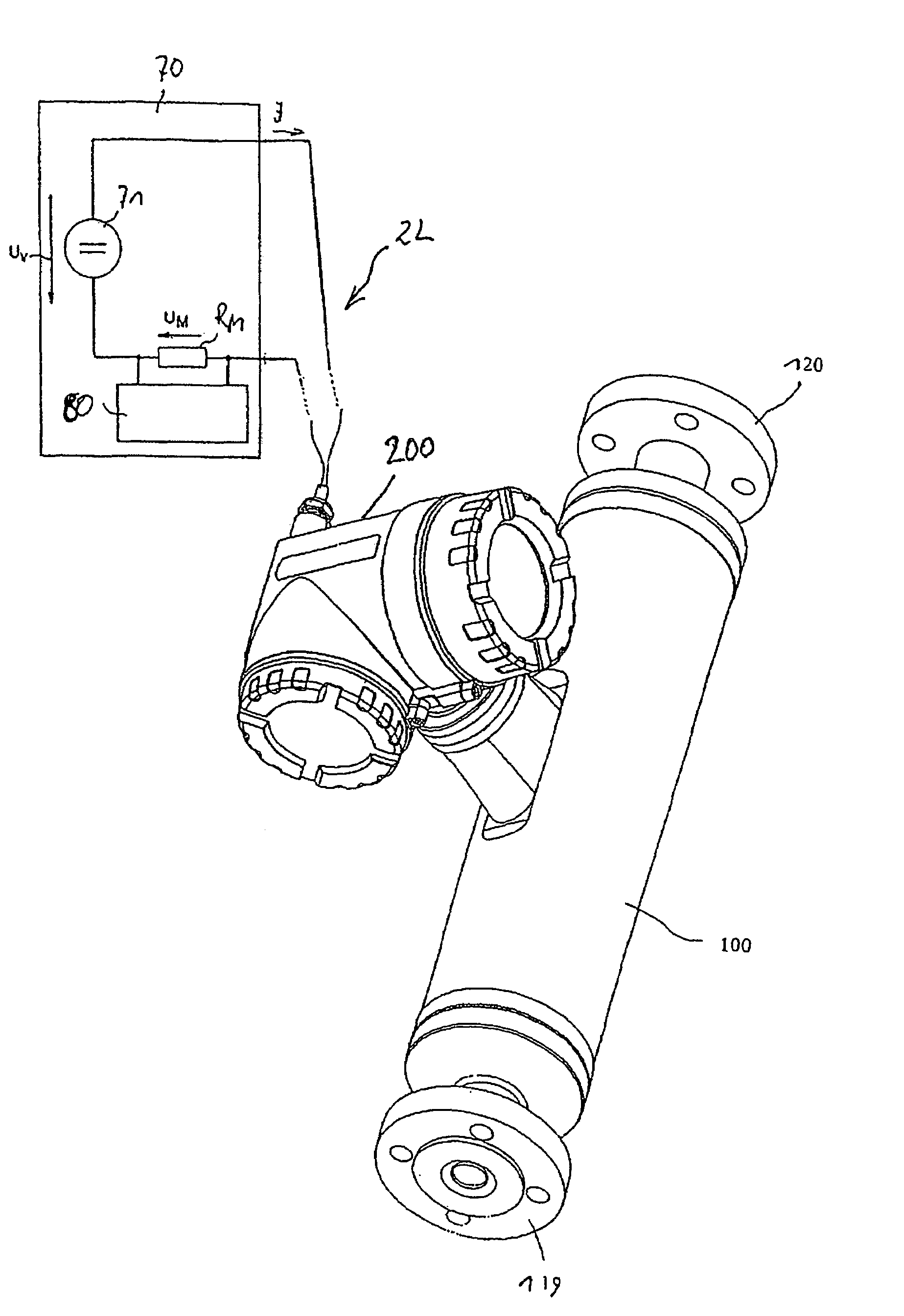 Field device electronics fed by an external electrical energy supply