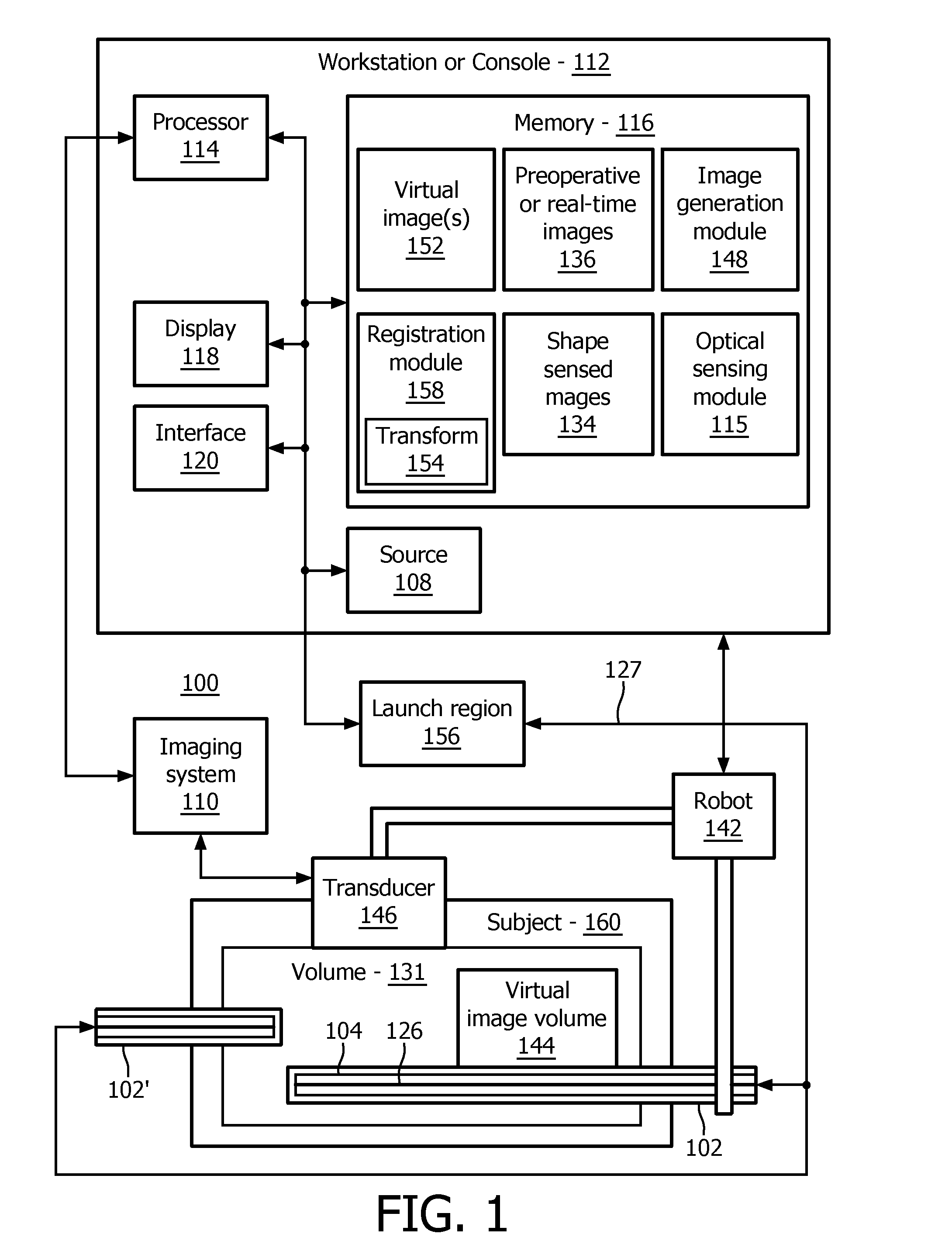 Virtual image with optical shape sensing device perspective