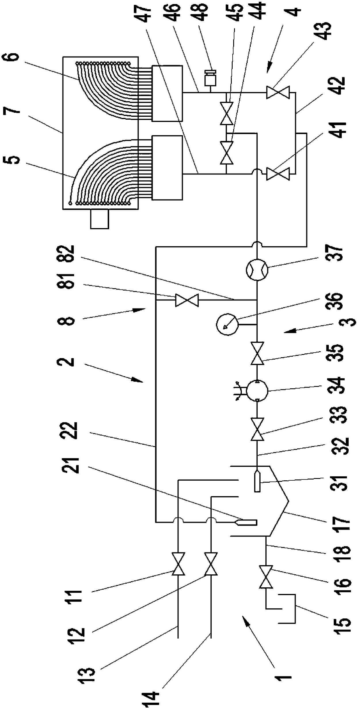 Generator rotor coil water loop pickling device