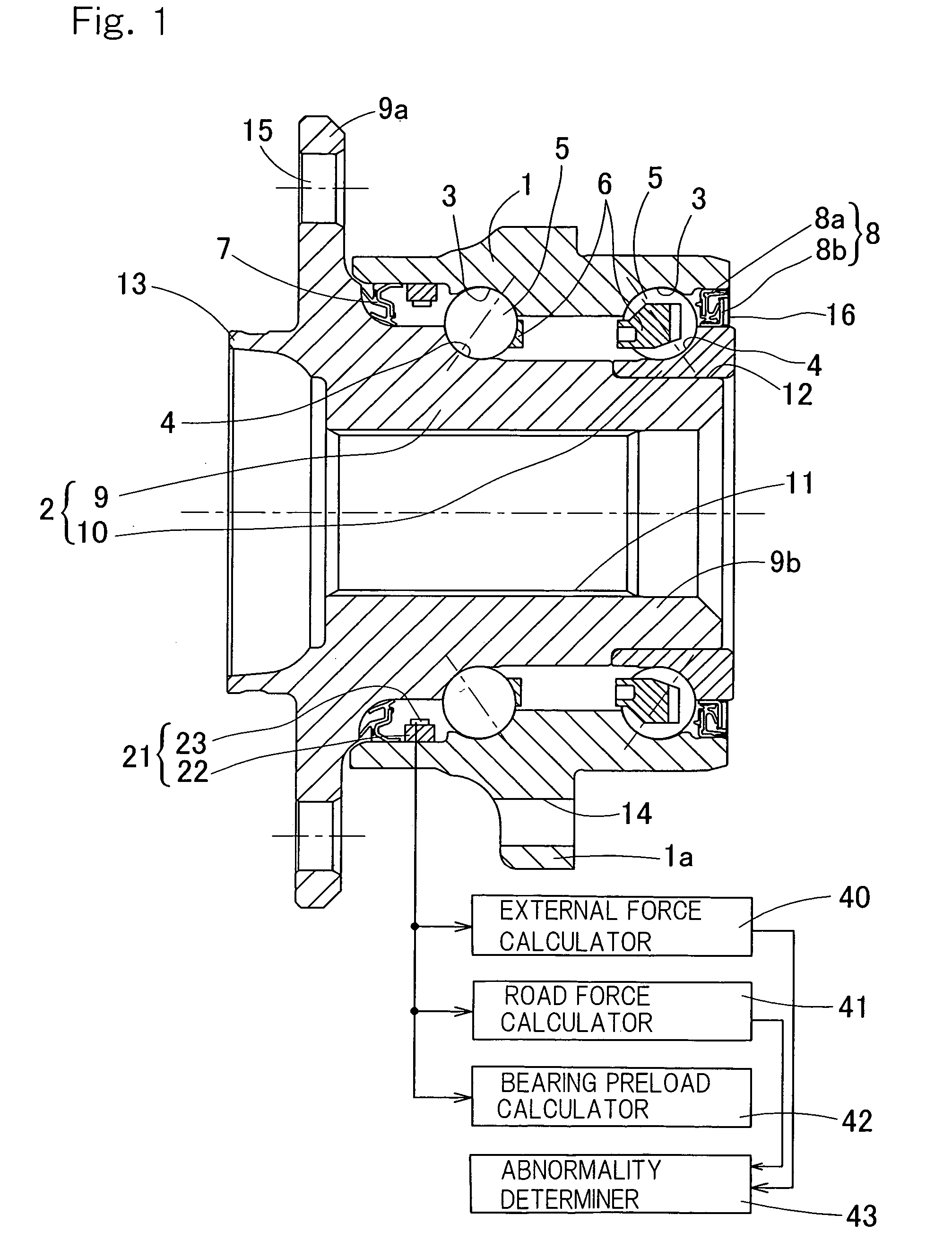 Sensor-equipped bearing for wheel