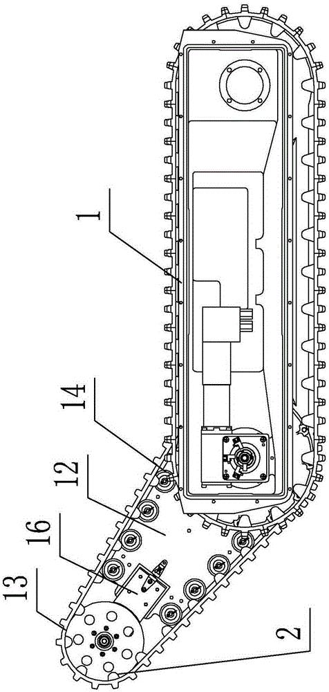 Tracked robot with rapidly disassembled and assembled front and rear swing arms