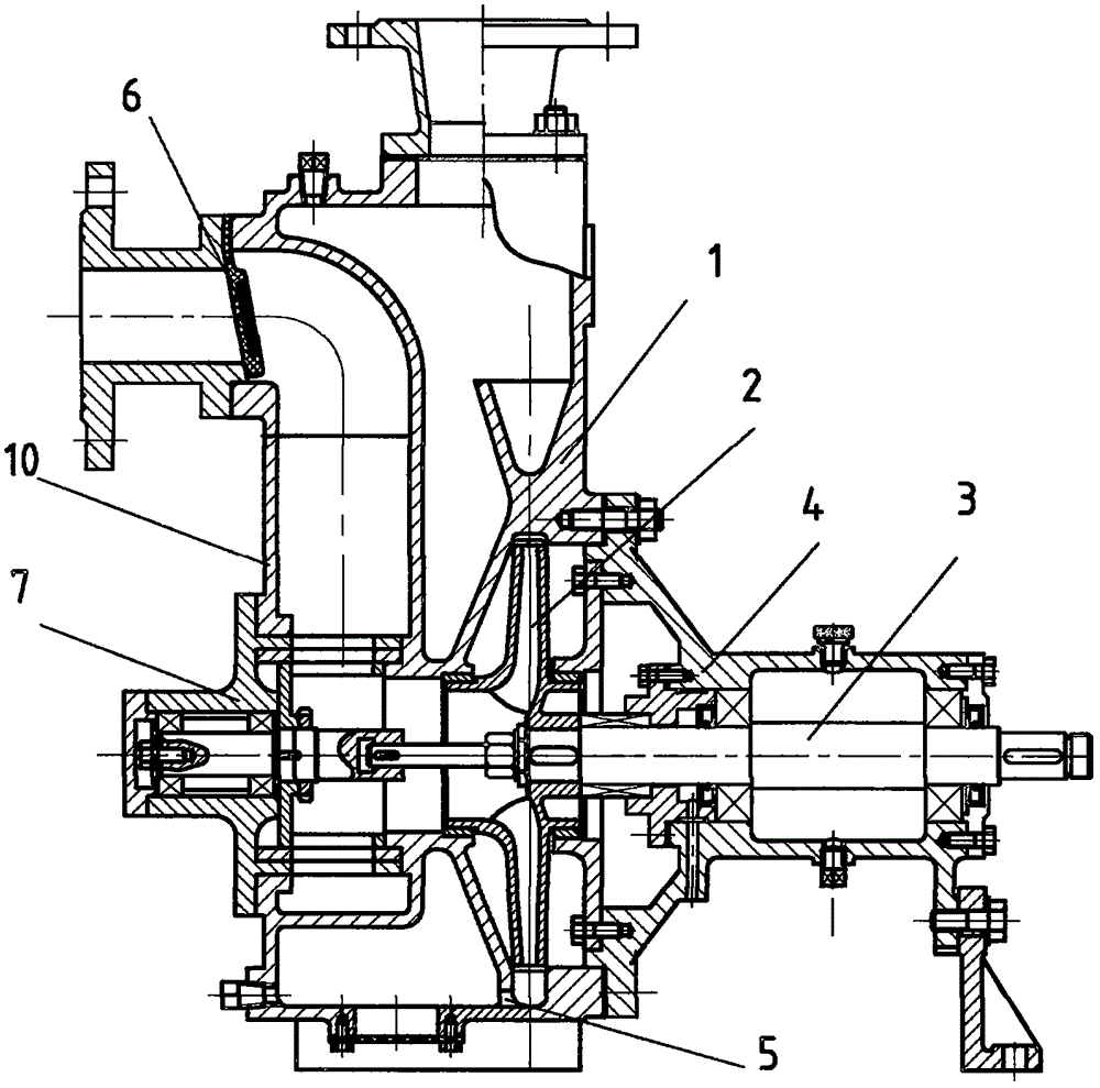 Blockage-prevention winding-prevention centrifugal type self-suction sewage pump