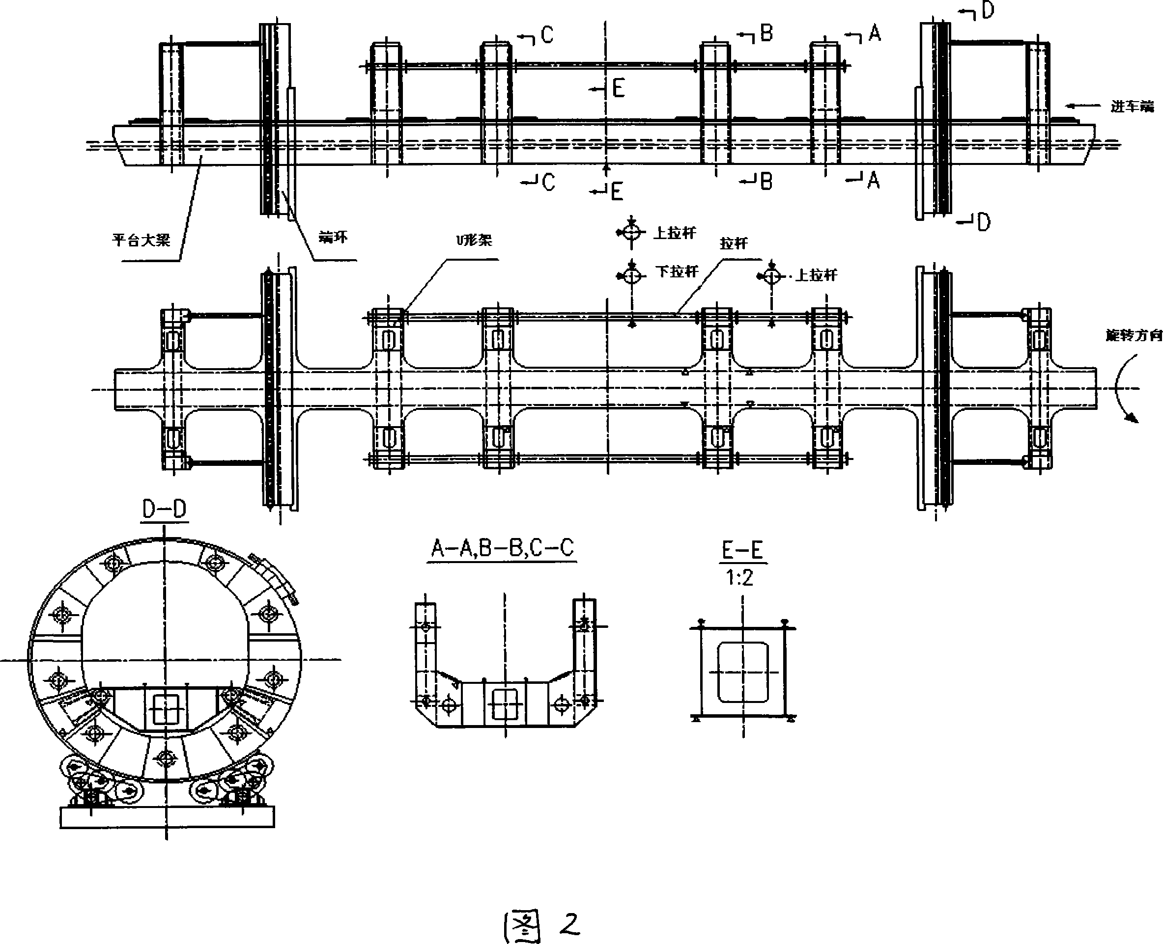 System for on-line monitoring health of tippler based on optical fiber and optical grating sensing