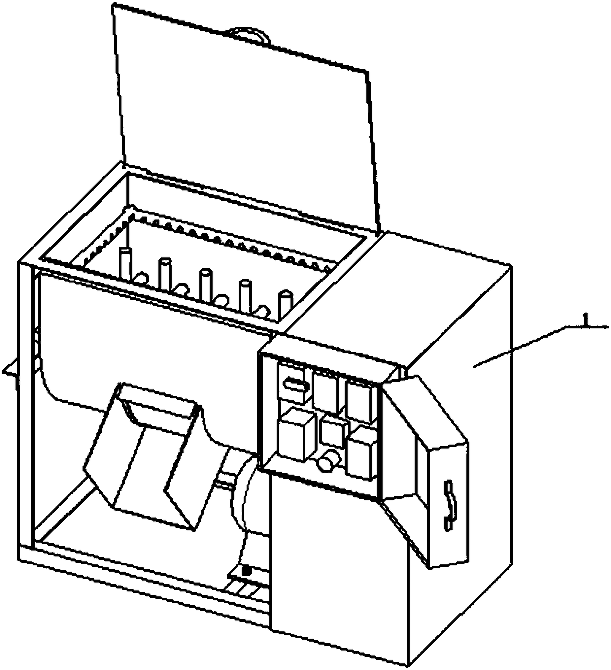 Horizontal flour mixer with automatic humidity control device and safety protection device