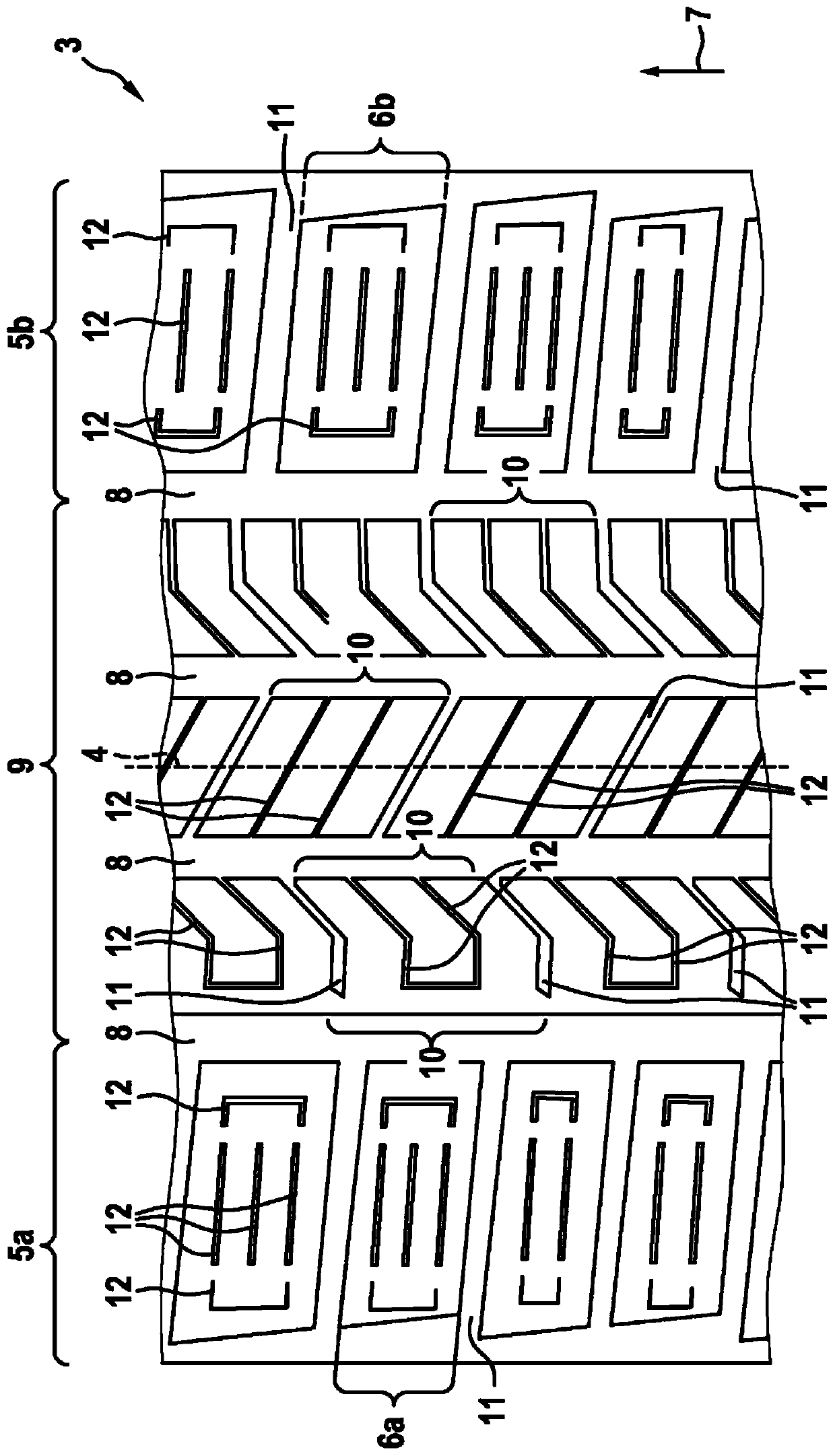 Vehicle tyres having sipe in profile block element