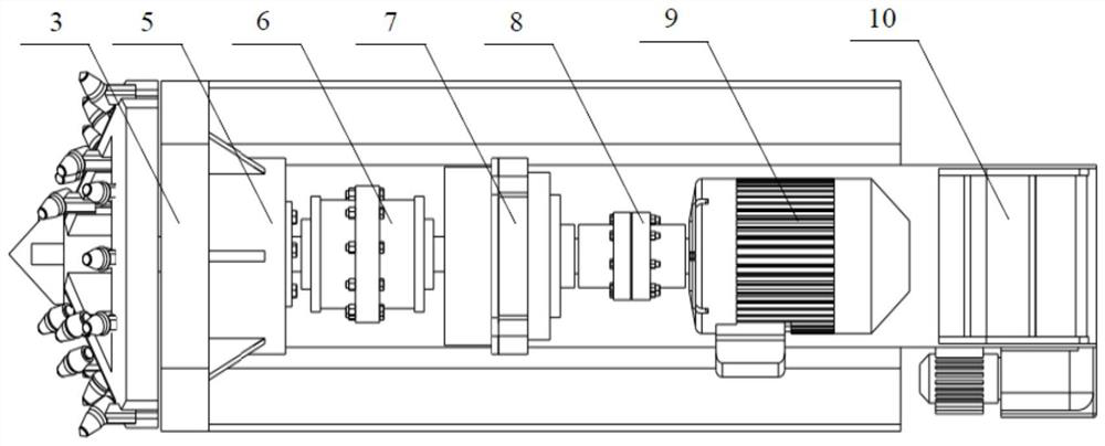 Full-section rectangular rapid heading machine with planet wheel driving Lello triangular cutterhead