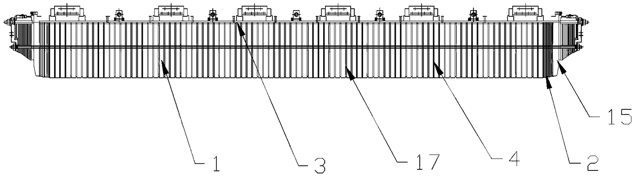 Site horizontal lamination edge segment iron core process of turbo generator