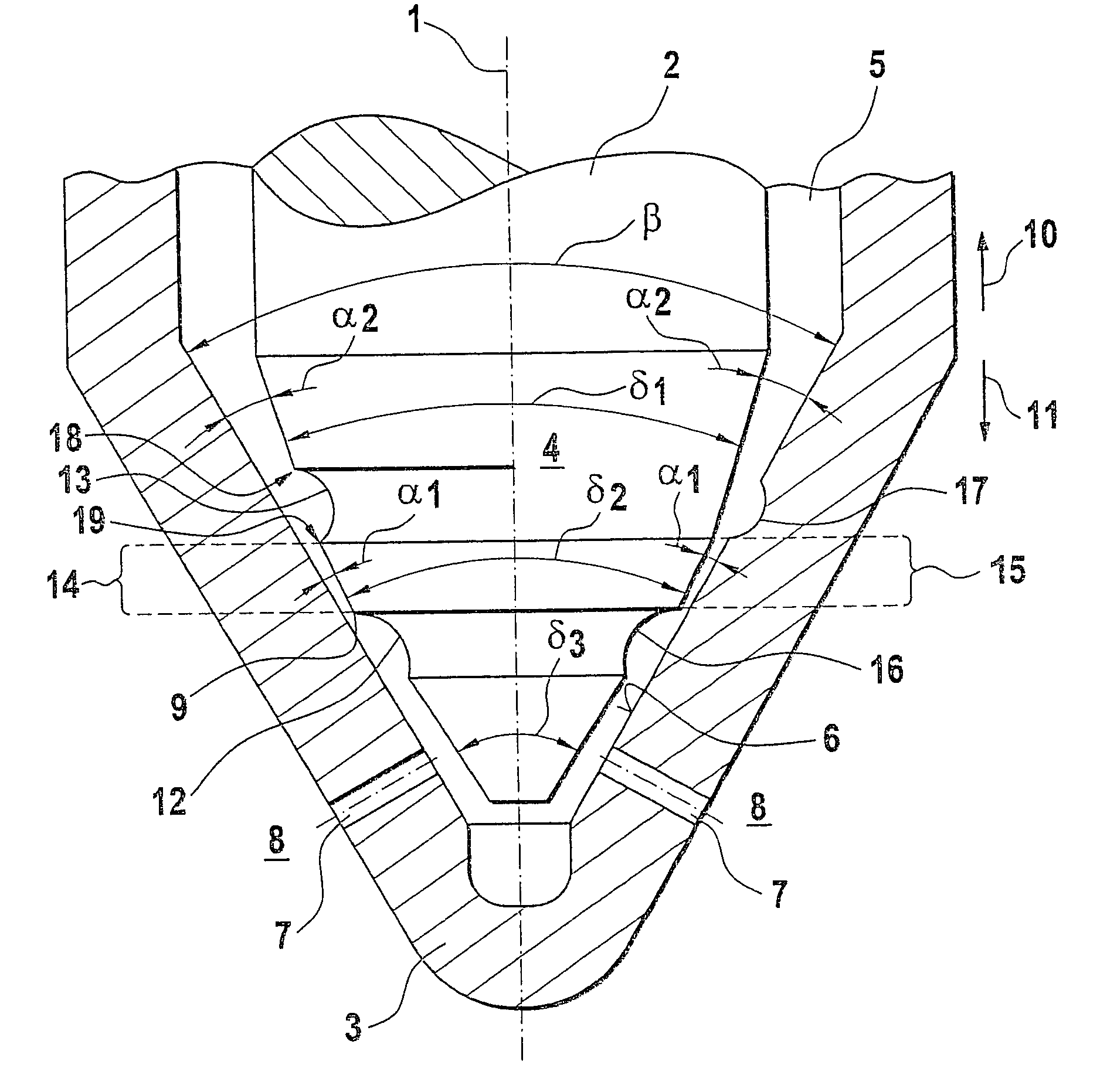 Valve with radial recesses