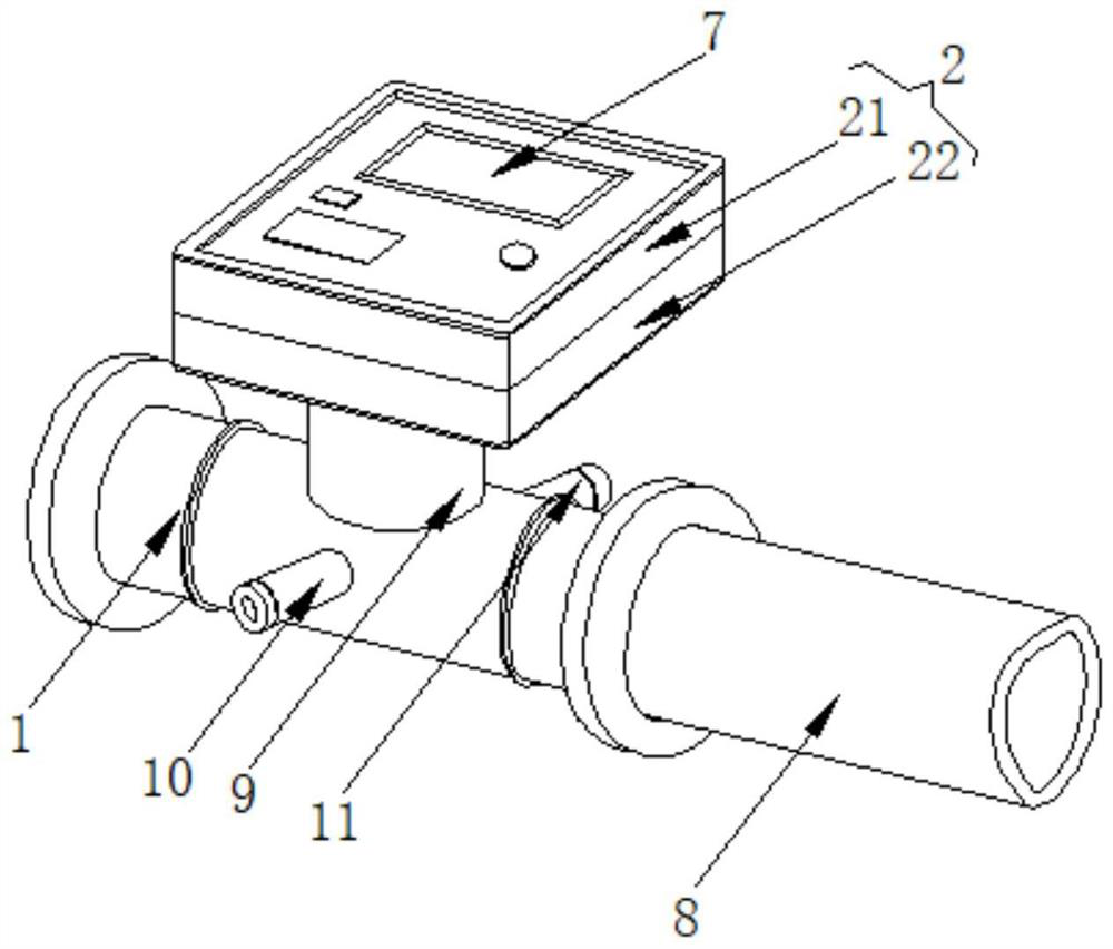 Large-aperture ultrasonic water meter with automatic correction and correction method thereof