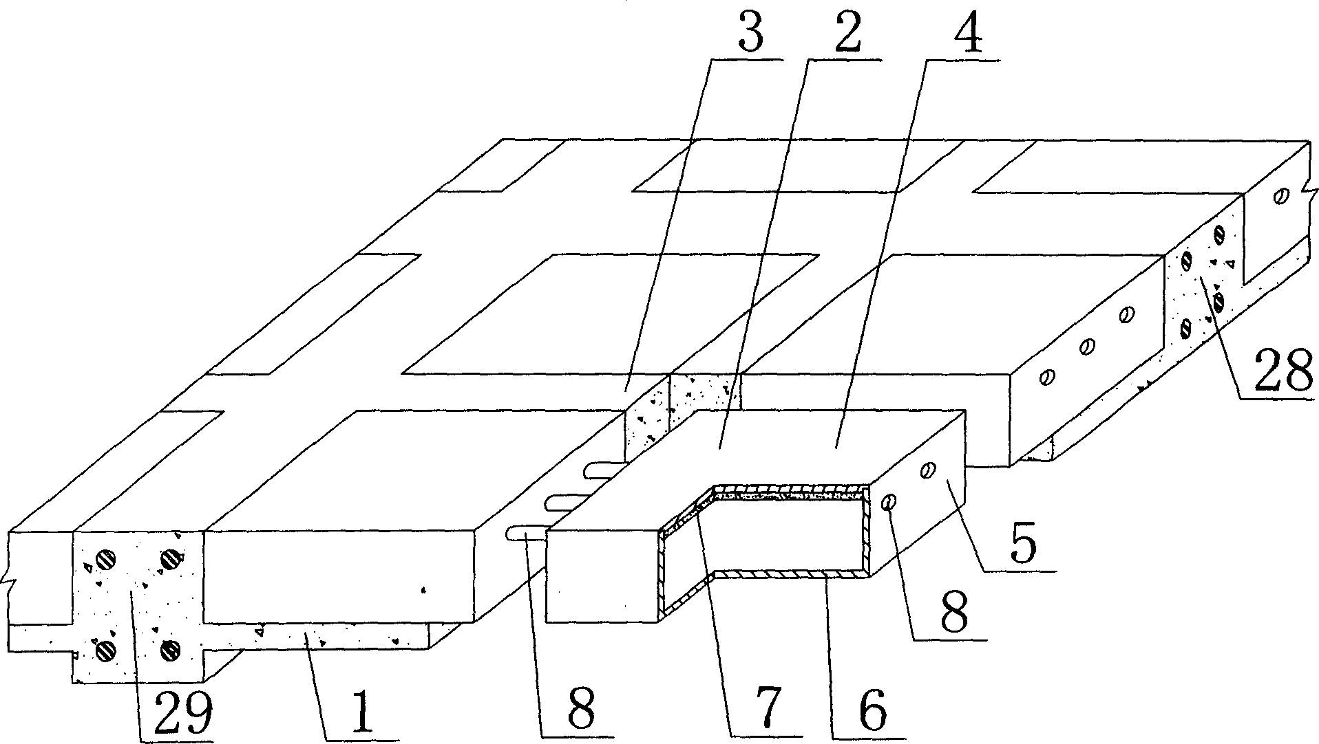 In-situ cast hollow concrete slab