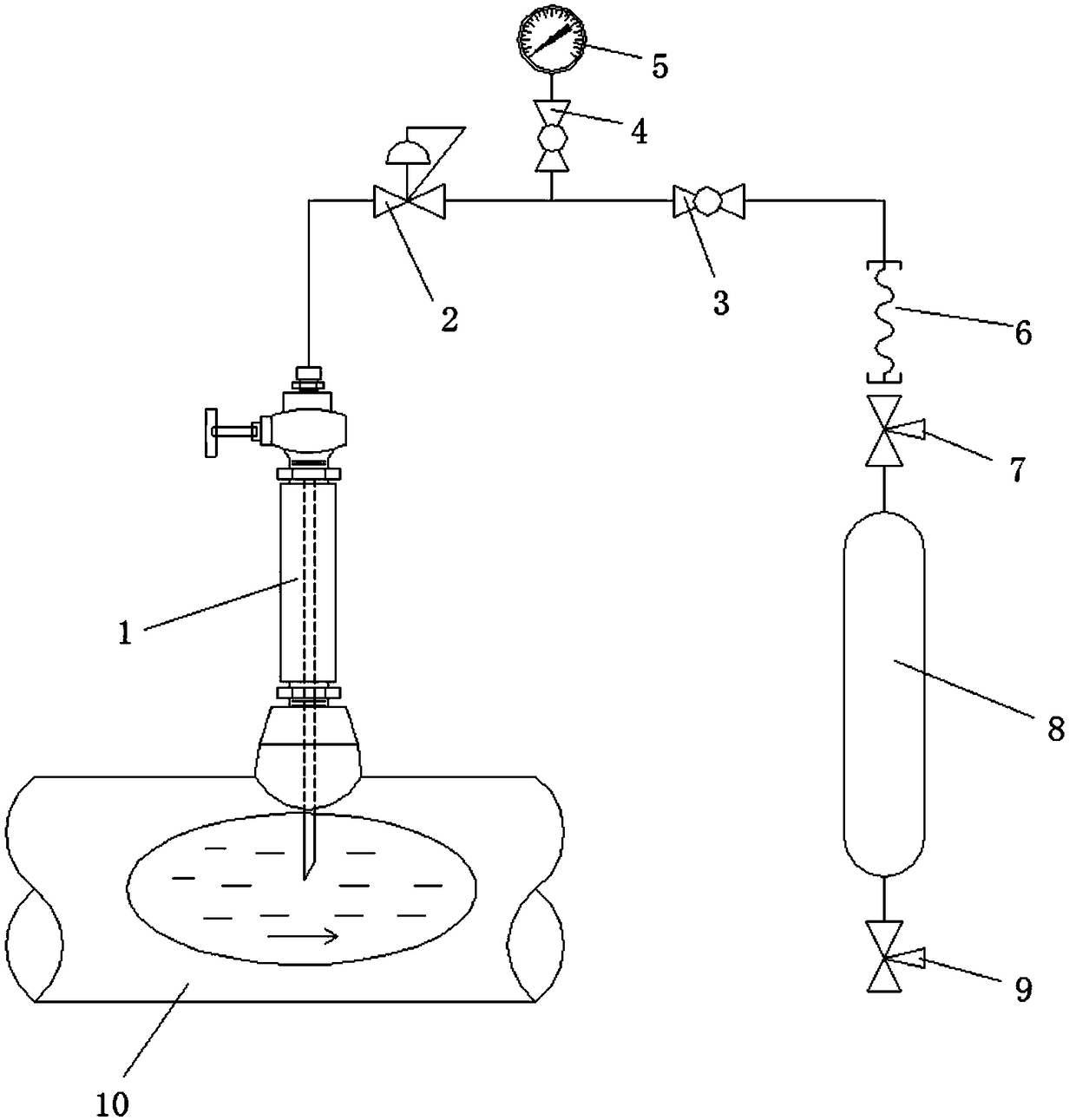 Solar-control type natural gas automatic continuous sampling system