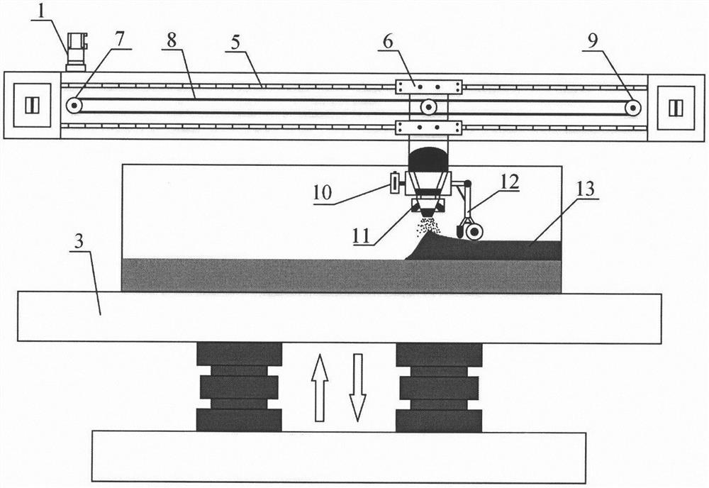 Large-thickness titanium alloy narrow-gap laser welding device and method based on automatic powder laying