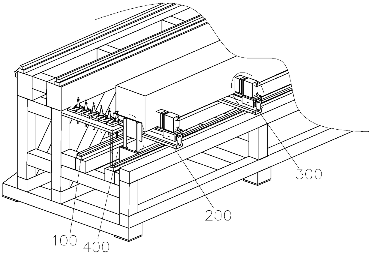 A frame structure for profile processing equipment