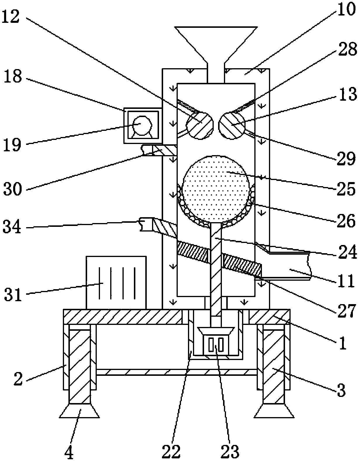 Efficient wheat milling device for production of agricultural and sideline products