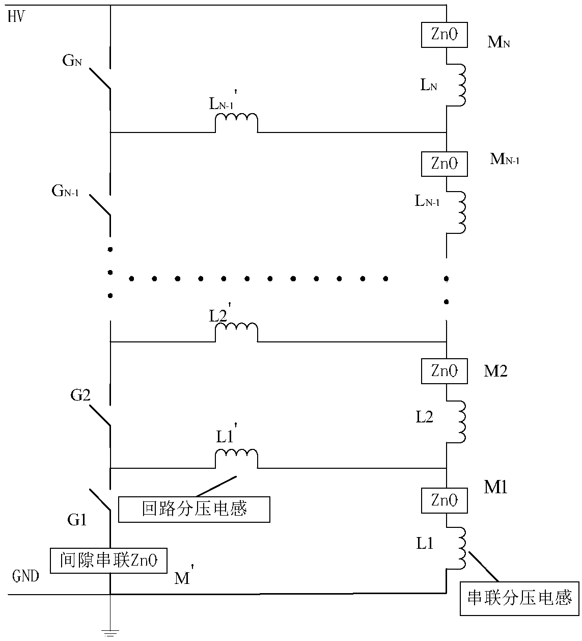 Multi-stage series gap arrester for lightning protection of power electronic devices