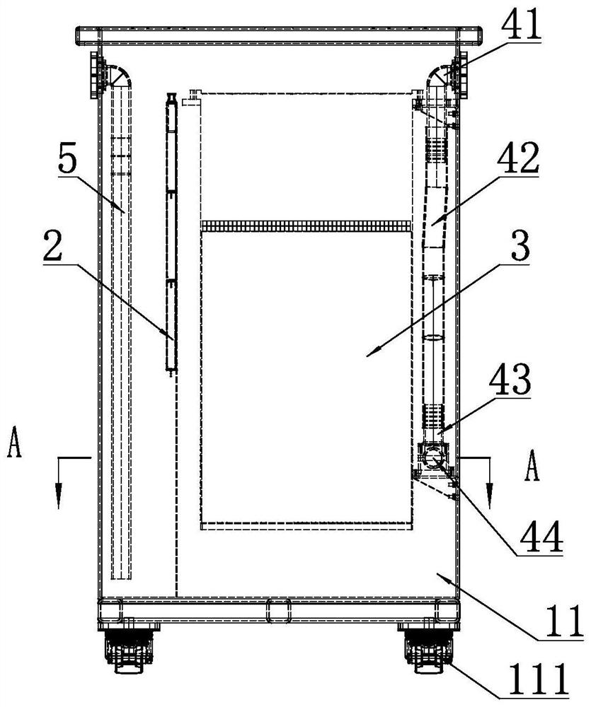 A liquid cooling device for a server with an adjustable return tank for central jetting