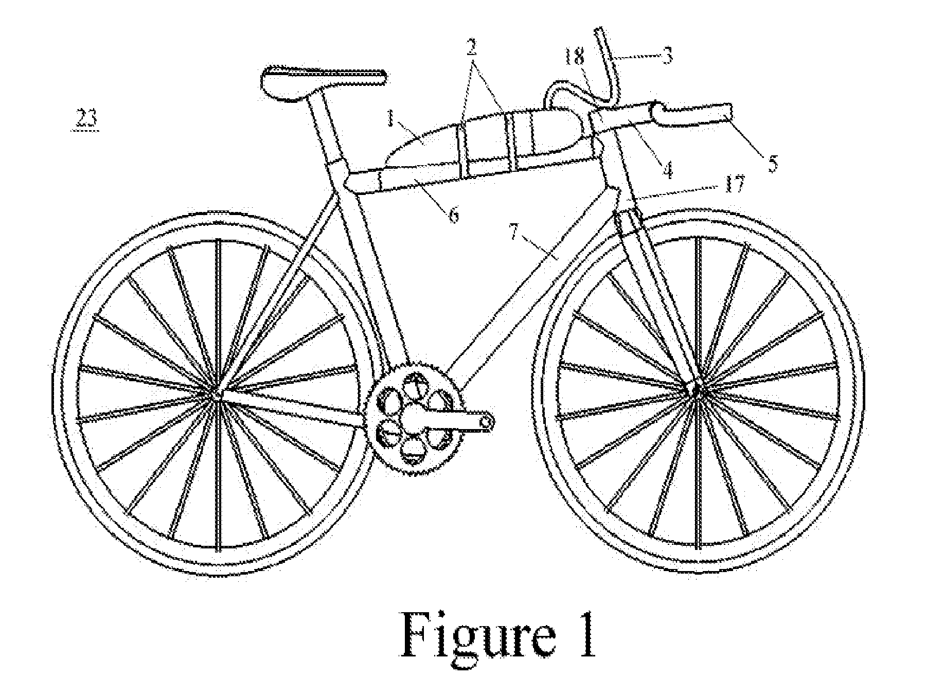 Aerodynamic hands free liquid container for bicycles