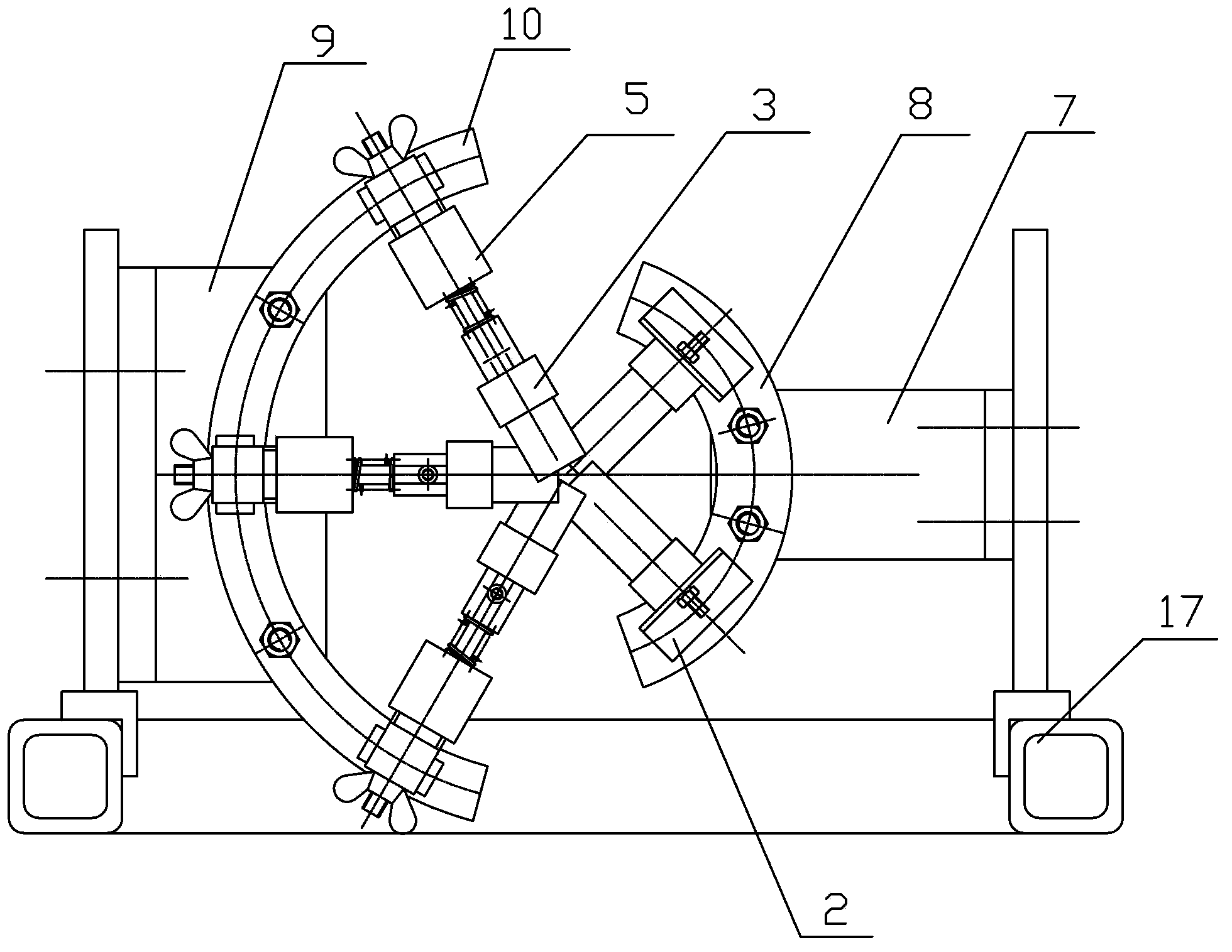 Torsionproof steel wire rope cleaning, detecting and maintaining integrated equipment