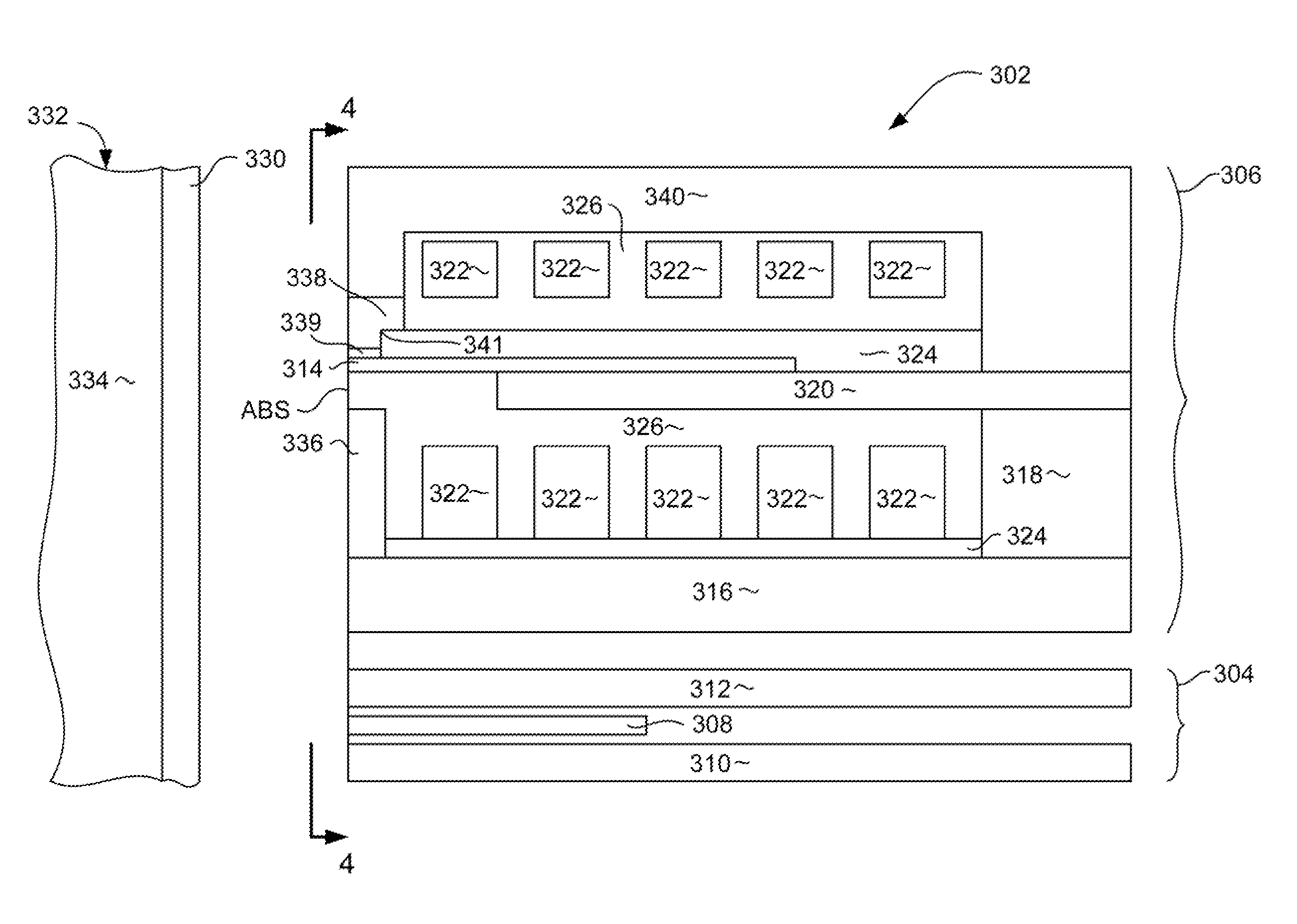 Perpendicular magnetic write head with stitched notched trailing shield