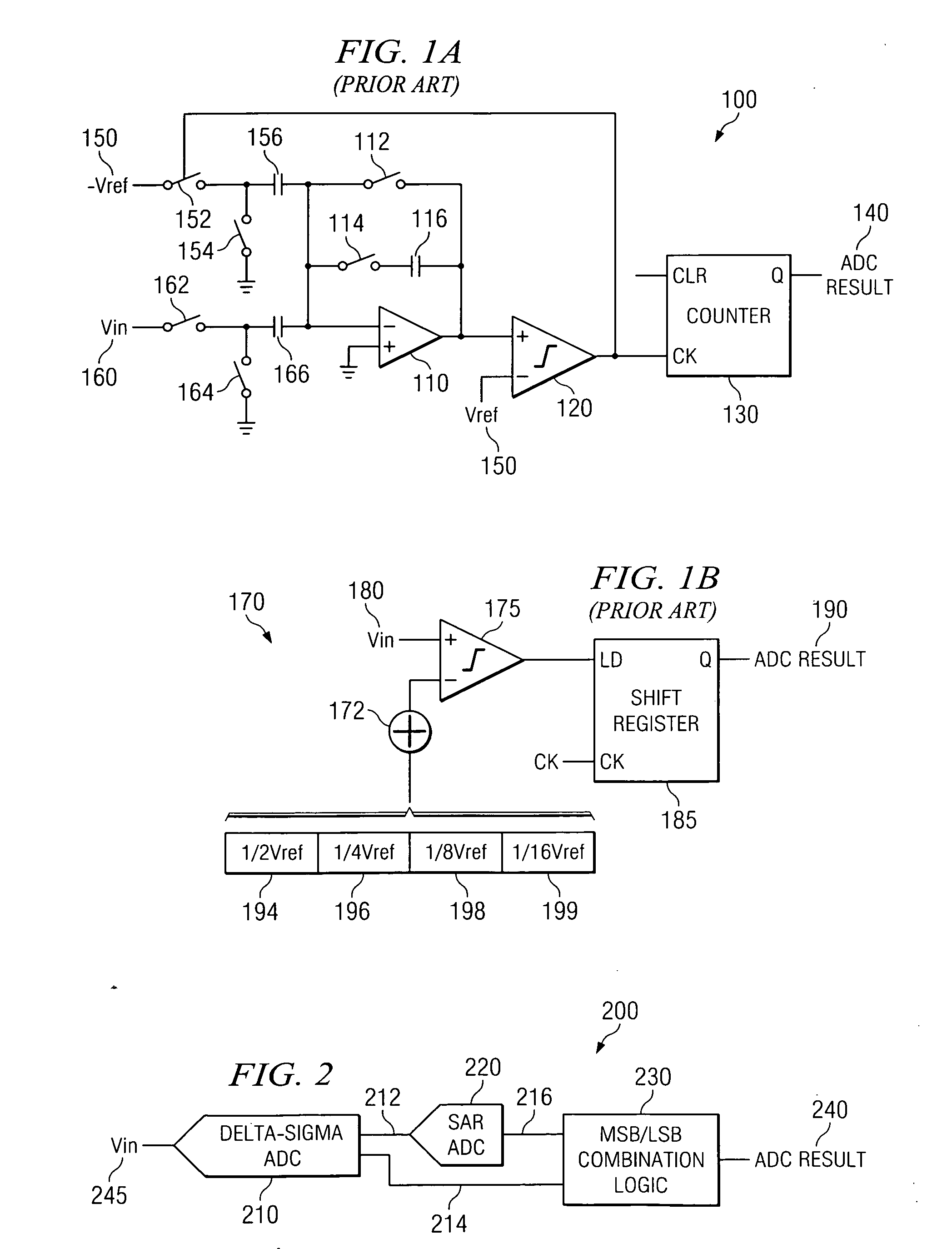 Integrating/SAR ADC and method with low integrator swing and low complexity