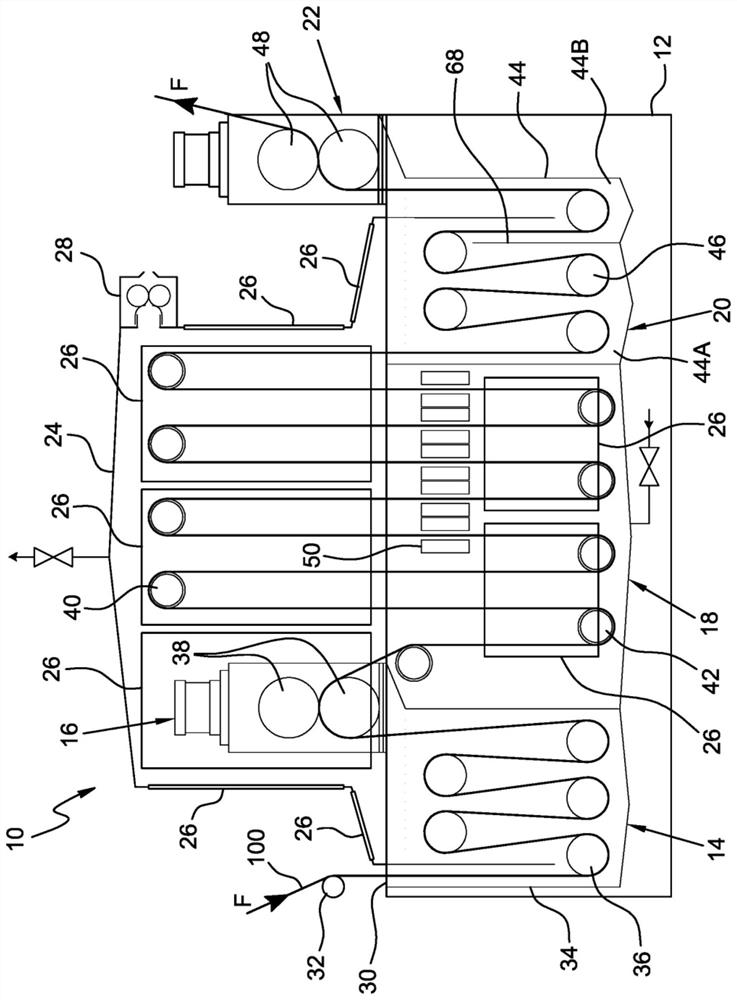 Multifunctional continuous dyeing device for warp chains for fabrics