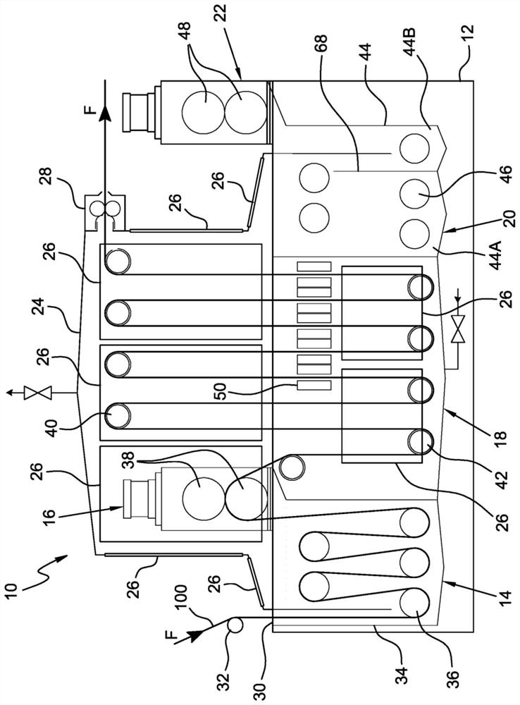 Multifunctional continuous dyeing device for warp chains for fabrics