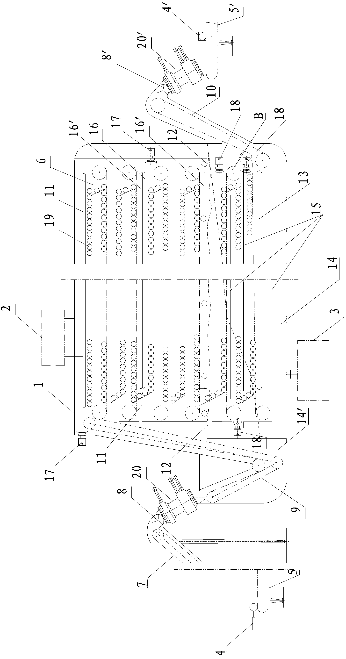 Continuous-type processing equipment integrating high-temperature sterilization and water-bath cooling