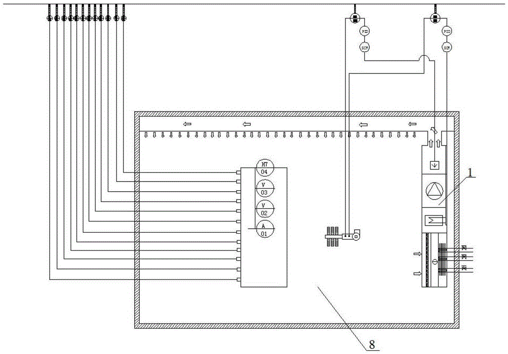 A performance test device for a food refrigerator