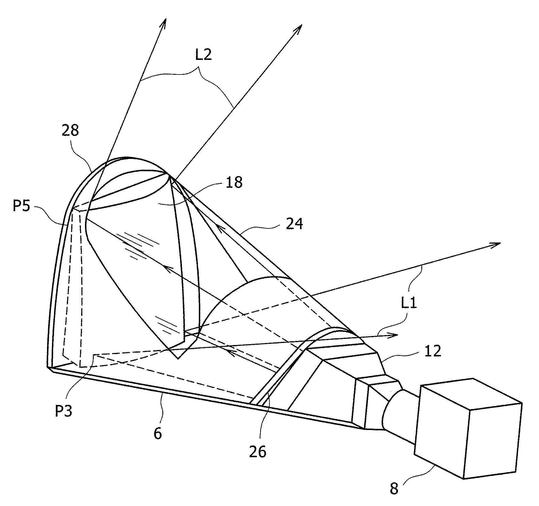 Projection type image display device