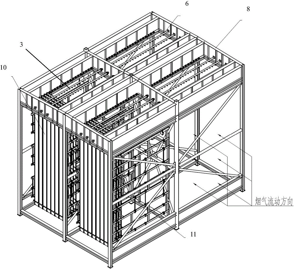 Mounting locating device for flushing spraying system of wet electrical dust precipitator