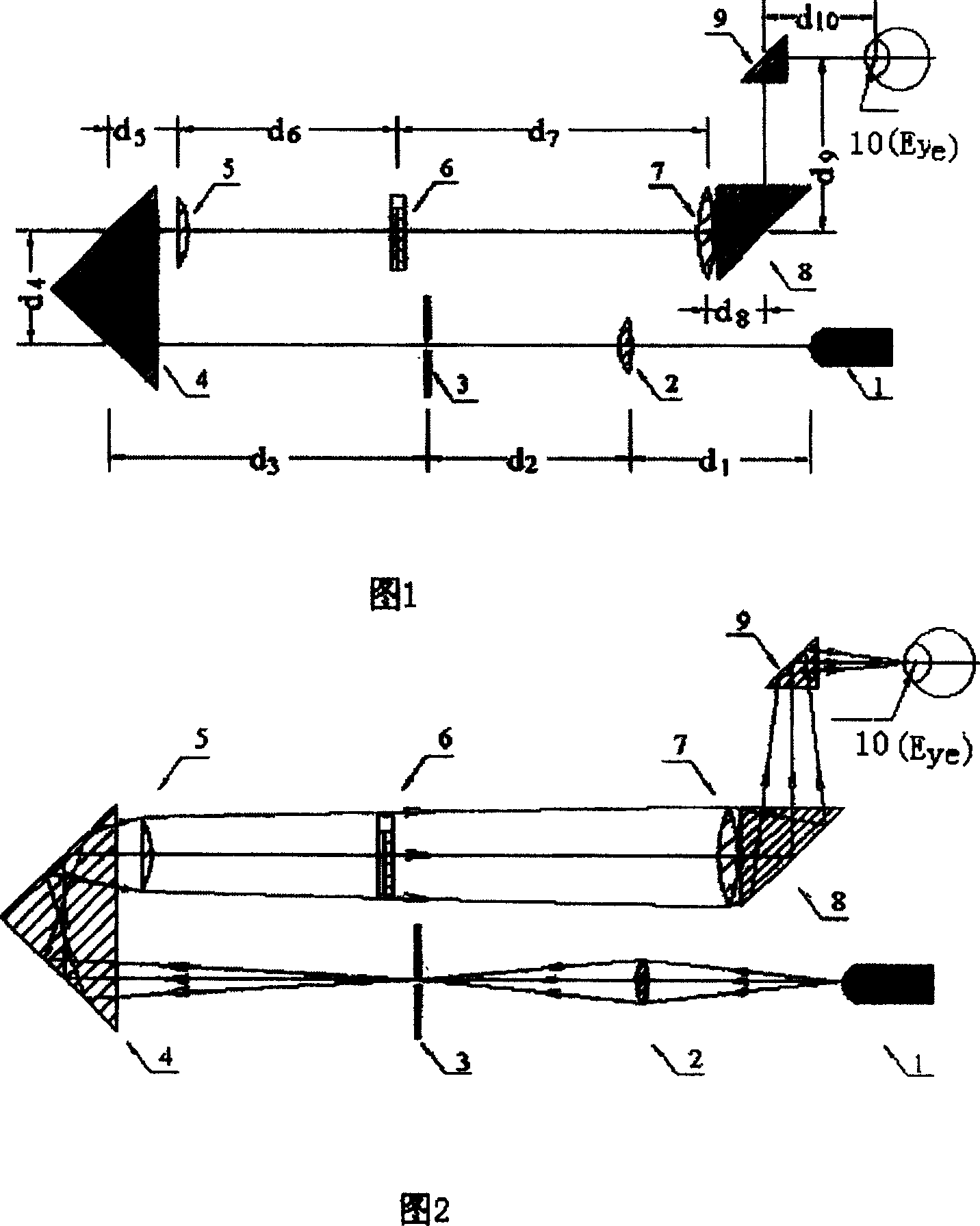 Optical system and detection method of transmission eyesight detecting instrument