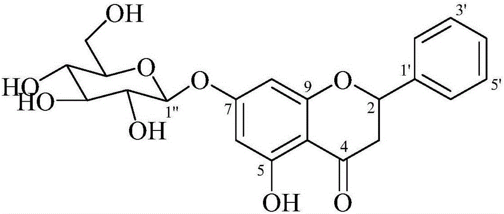 Method for extracting pinocembrin-7-O-belta-D-glucoside from hairy fig and application of pinocembrin-7-O-belta-D-glucoside