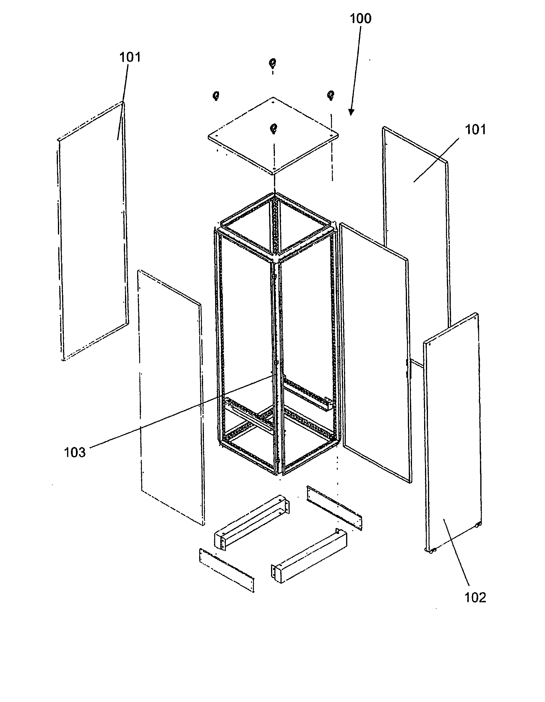 Metallic profile for the composition of structures for the assembly of cabinet/enclosures