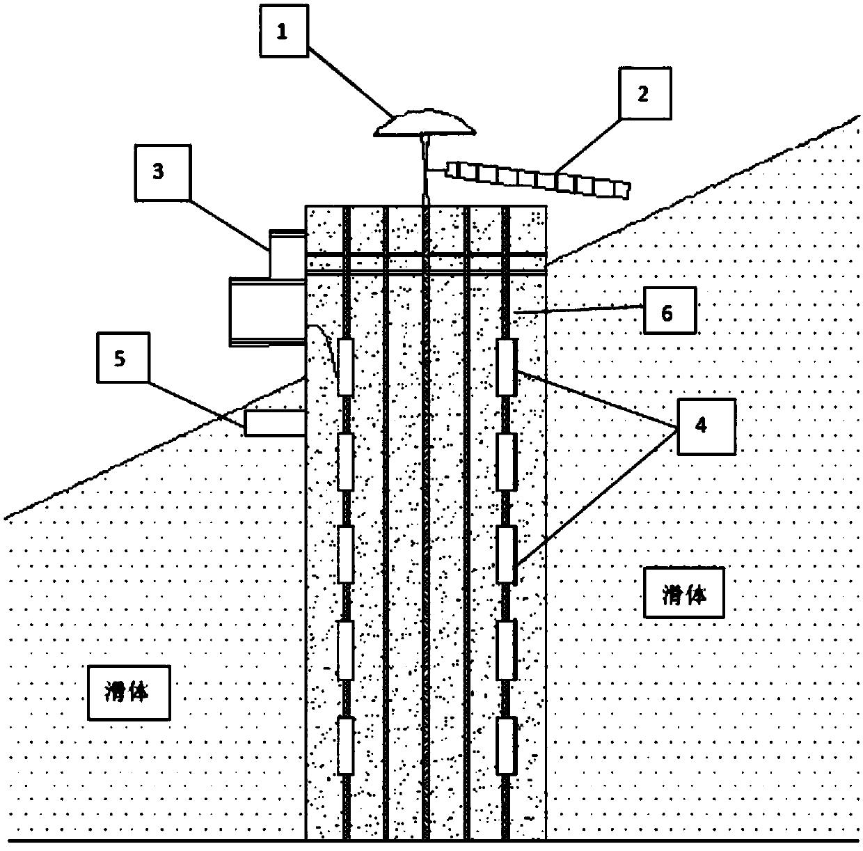 Slide resisting and monitoring integrated slide-resistant pile