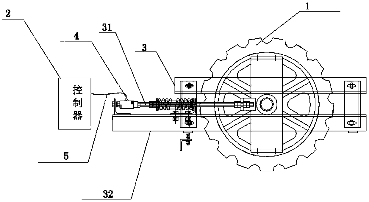 Escalator stair chain tensioning detecting device