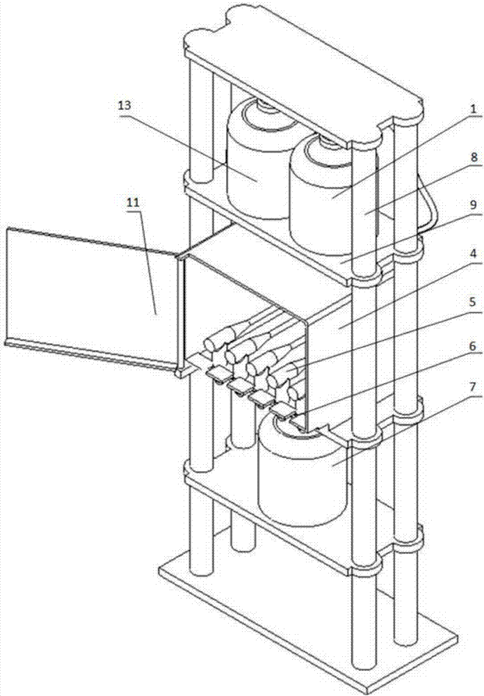 Rapid cleaning and disinfecting device for ear-nose-throat examination and treatment unit