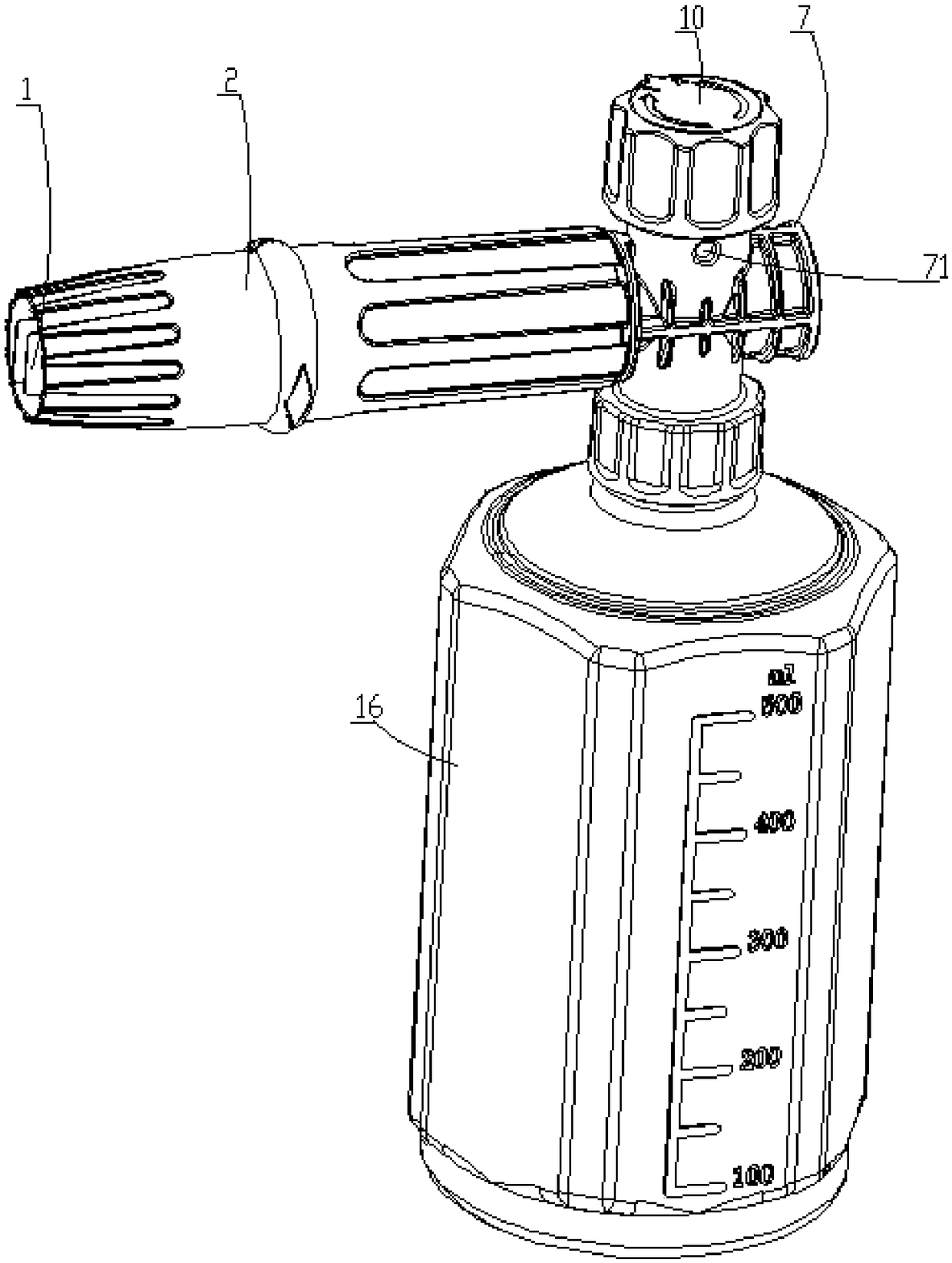 Foam sprinkling can for high-pressure cleaning machine