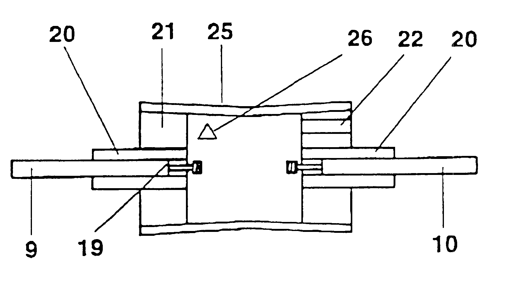 Metal halide lamp with fill-efficient two-part lead-through