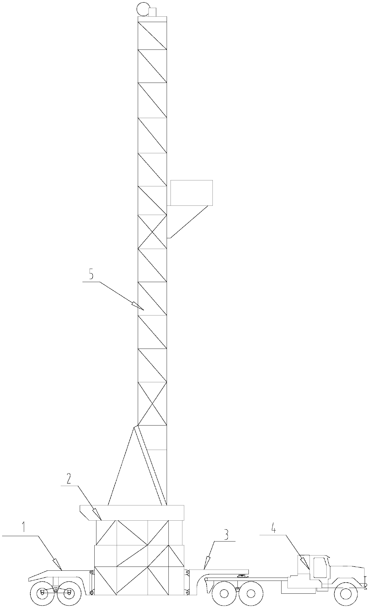 A new type of fast moving drilling rig derrick base structure