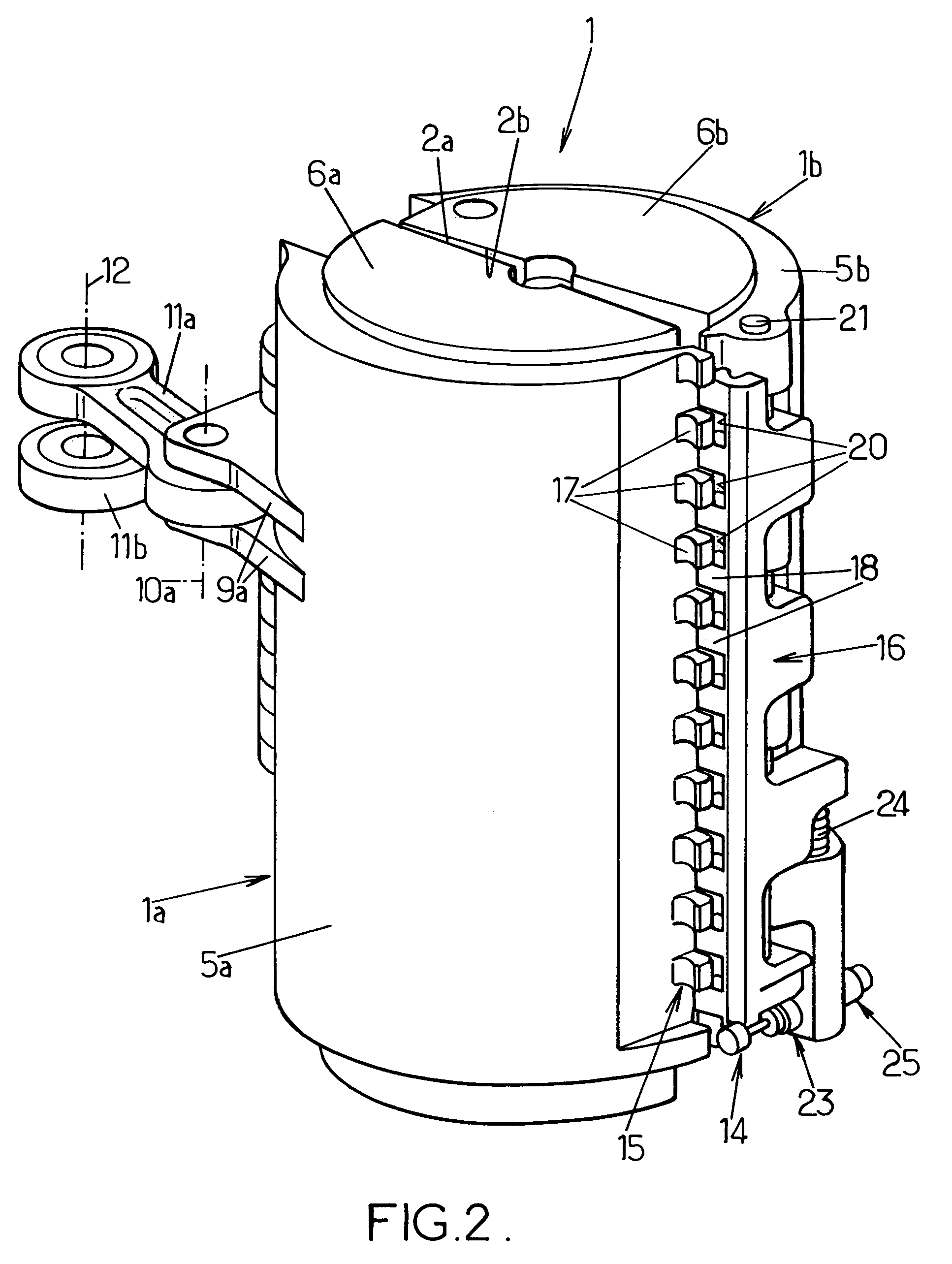 Molding device for the production of containers in thermoplastic material