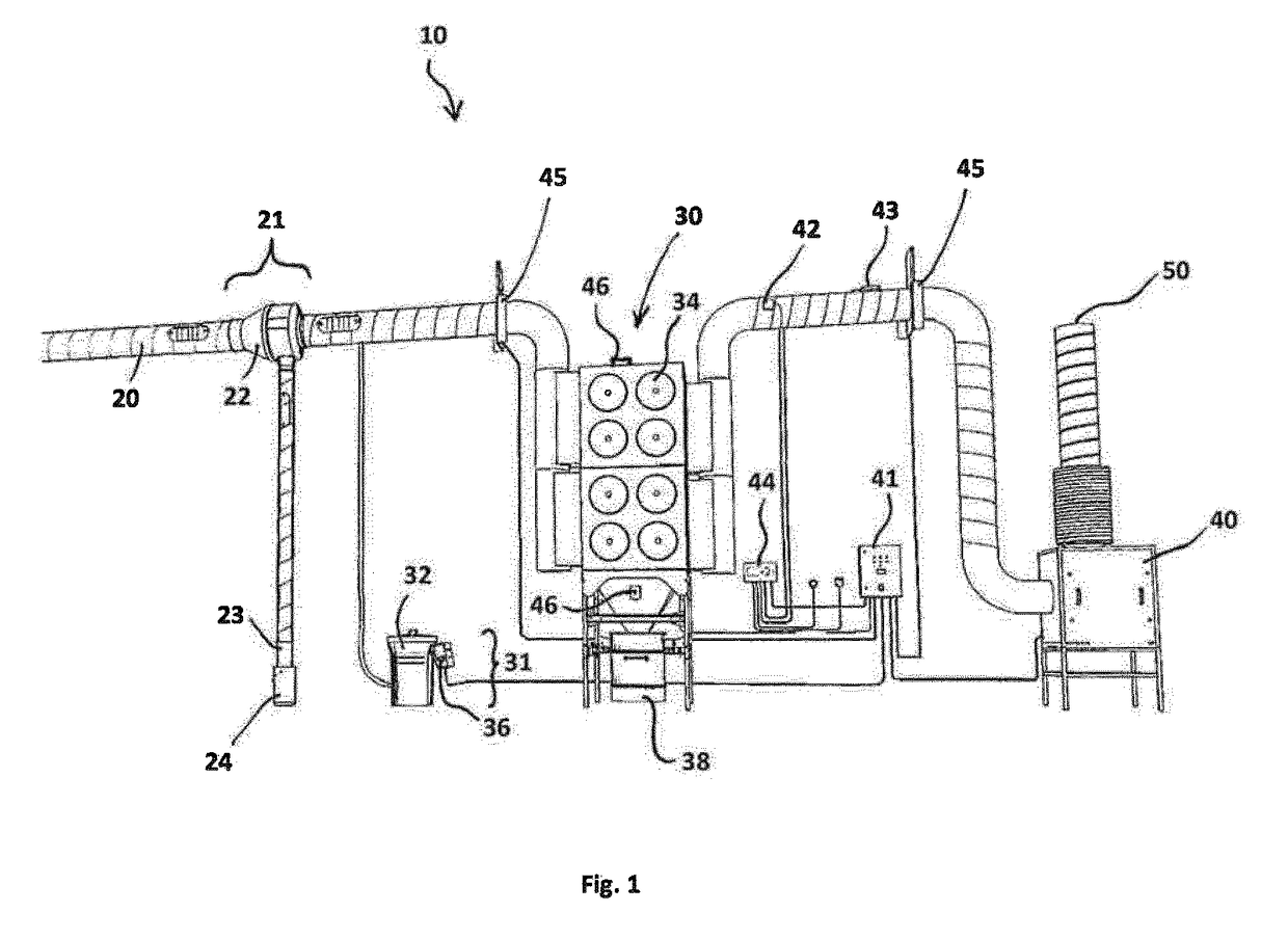 Fire protection system for air cleaning system