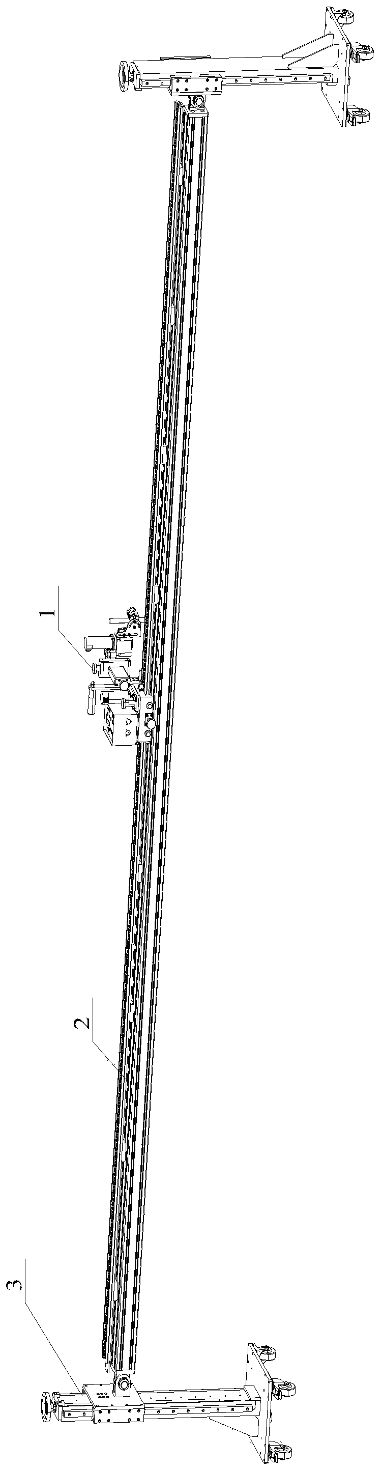 Cutting and welding device used for replacement of cutting edge blade of grab bucket of ship unloader and application method of cutting and welding device