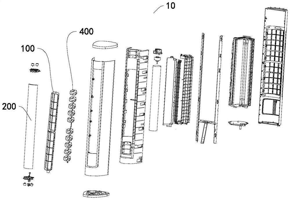 Air guide device for air treatment equipment and air conditioner indoor unit with air guide device