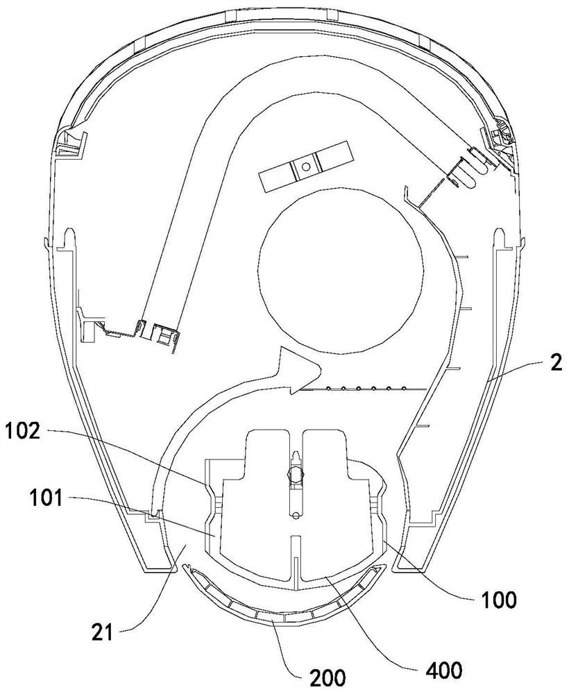 Air guide device for air treatment equipment and air conditioner indoor unit with air guide device