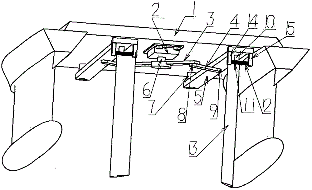 Fish-tail-imitating propulsion device suitable for small waterplane area catamaran